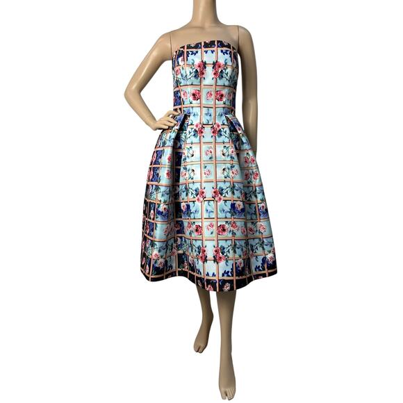 Mary Katrantzou Resort 2014 Strapless Floral Cocktail Dress Sz.44IT - Picture 1 of 7